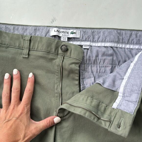 Lacoste Men's Size 38 Slim Fit Stretch Gabardine Bermuda Shorts 10” Inseam Chino - Picture 4 of 11